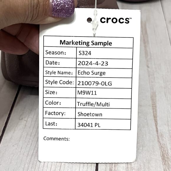 Crocs Echo Surge Truffle Unisex Slip On Casual Shoes 210079-0LG Sz M 9/W 11 Rare